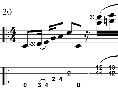 Product picture L33 E7 blues bass lick with doublestops