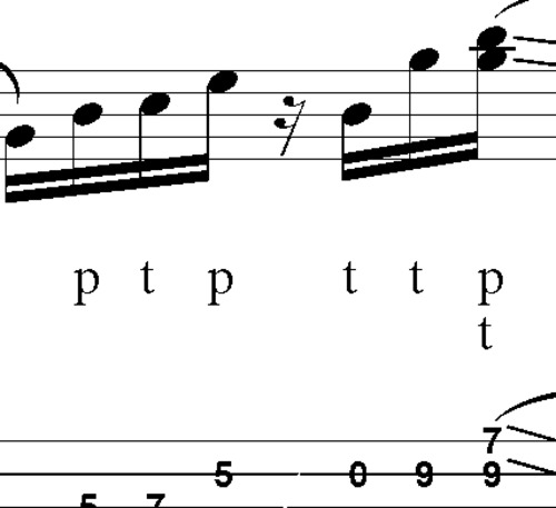 Product picture L40 Bluesy bass lick in G7 with doublestops