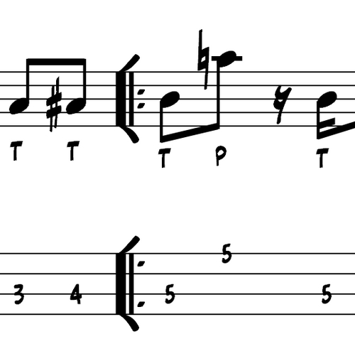 Product picture L78 Palm muting doublestops D7 to G7